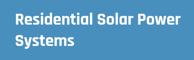 Residential solar power systems