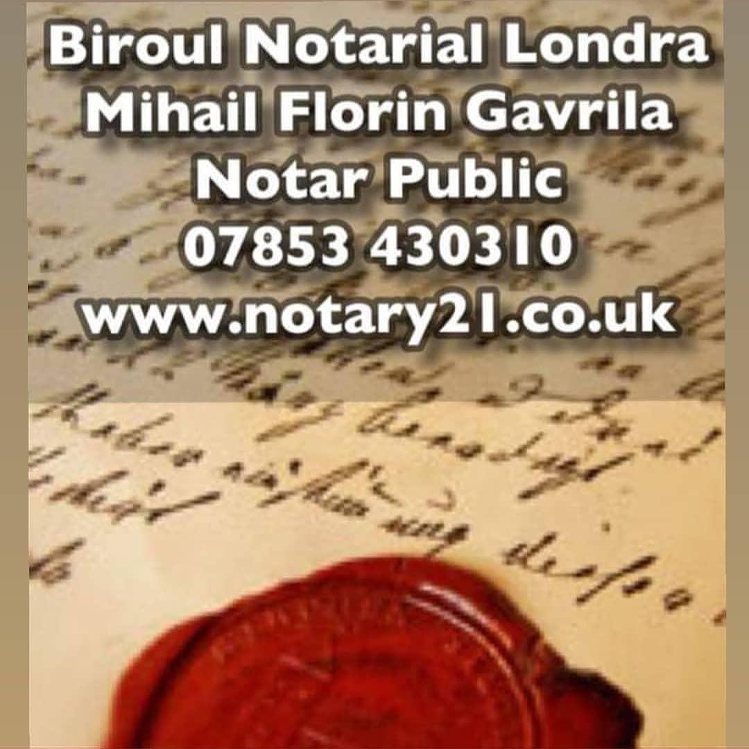 Notar in Londra Mihail Florin Gavrila