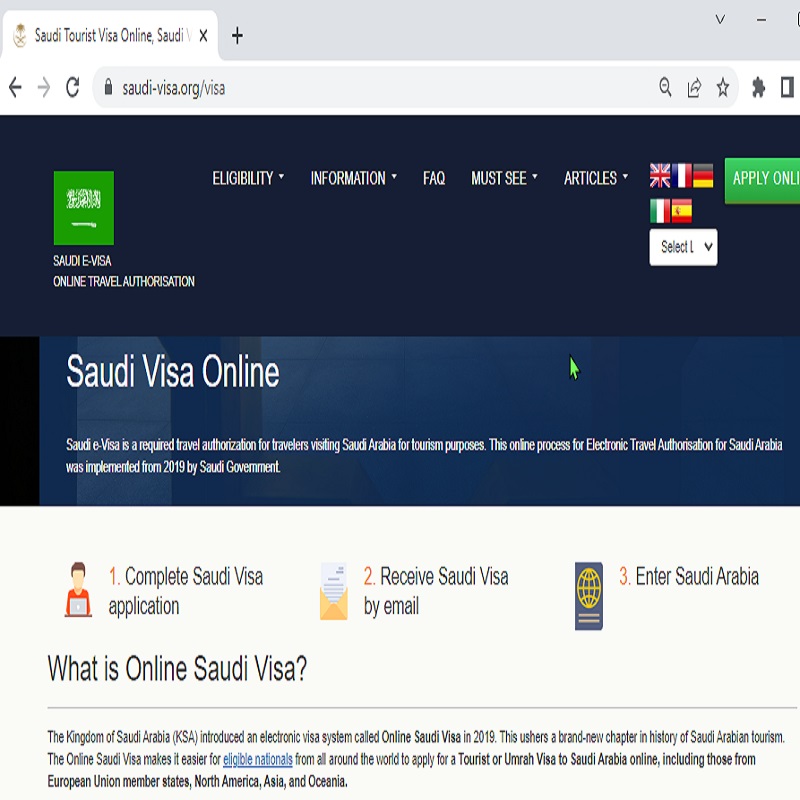 SAUDI  Official Government Immigration Visa Application Online  FROM  PORTUGAL AND BRAZIL   - Centro de imigração para solicitação de visto SAUDITA